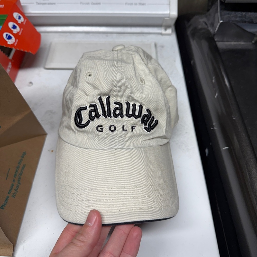 Callaway Cream Golf Cap with Black Logo